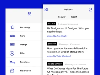 Blåvit Chat App. app categories channels chat clean discussion ios mobile simple