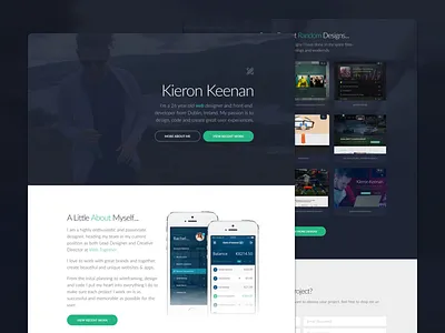 Portfolio Website v2 blue dark design green landing mobile one page design portoflio ui ux web website