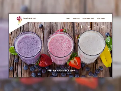 Daily UI Challenge 003 Landing Page 003 challenge daily ui daily ui challenge jamba juice landing smoothies ui ux web