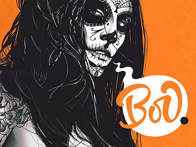 Boo. boo calligraphy digital halloween handletter illustration lettering painting script type typography vector