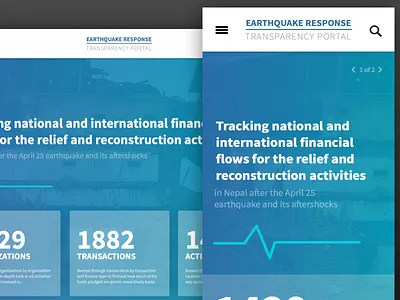 Landing Page aid tracker earthquake landing nepal ui