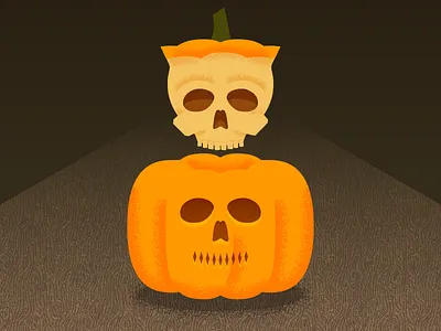 Happy Halloween jack o lantern pumpkin skull texture