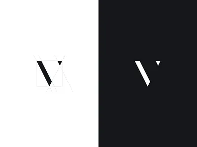 v mark + process brand branding dark didone icon letter light logo minimal modern monogram symbol