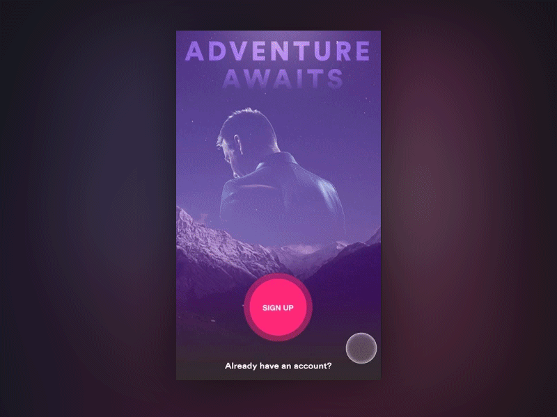 Sign Up animation app concept creative design mobile os principle simple ui ux