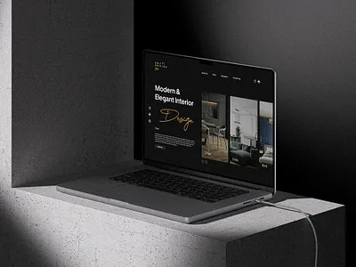Landing Page Macbook Mockup black black white clean design heydesign heydesign studio homepage landing minimalist mockup ui design website design