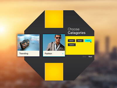 Day 054 - Choose Categories categories daily design fashion interface options slider traveling ui userinterface web