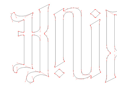 Knife Ambigram // Details ambigram bézier digital lettering points type typography vector