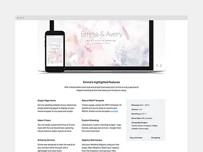 ThemeBeans: Single Theme blog minimal new simple themebeans themeforest ui website wedding wordpress