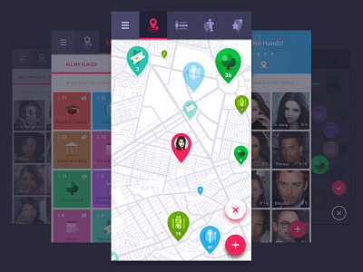 Huggle animation app clean colorful design flat gif illustration material typography ui ux