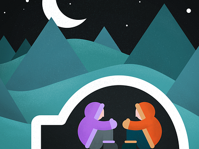 Winter's Descent cold igloo moon mountains parka snow stars winter