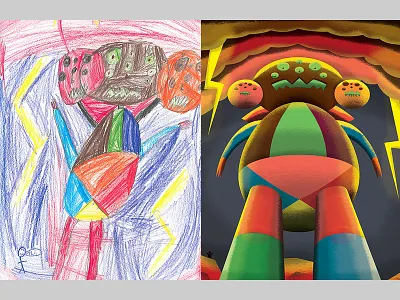 Monster Project illustration lightning monster monster project