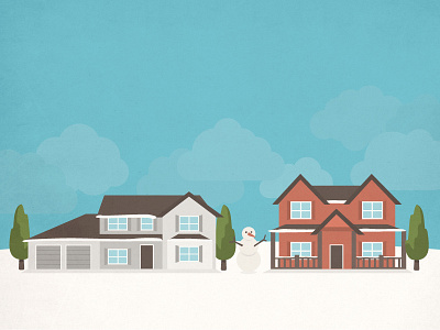 SafeWise Winter Houses holidays houses illustration neighborhood winter
