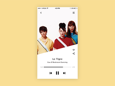Daily UI 009 - Music Player 009 clean dailyui dailyui 009 le tigre light minimal music music player player ui