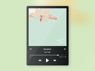 Daily UI 009 - Music Player 009 button dailyui flat gloss interactive music player shoebox ui widget