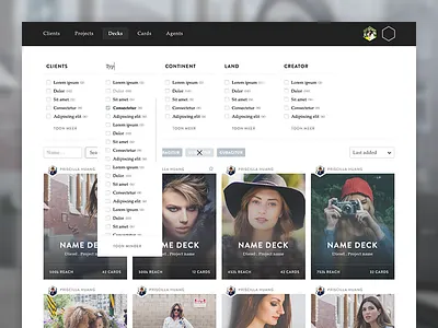 Fashion influencer tool crm fashion intern tool ui ux web
