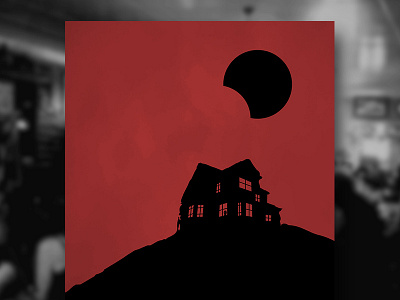HSB Gig Poster 01 garage rock gig haunted house holy sexy bastards moon music not my dog poster red screenprint toronto