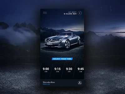 Dream Cars App blue cars dark gradient handsome ios minimal ui ux
