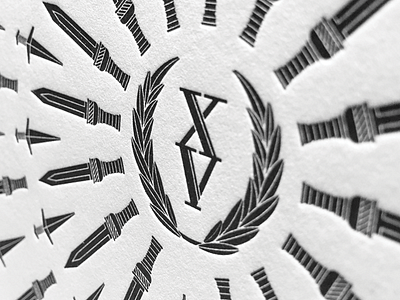 March 2015 calendar daggers letterpress march pattern roman numerals swords