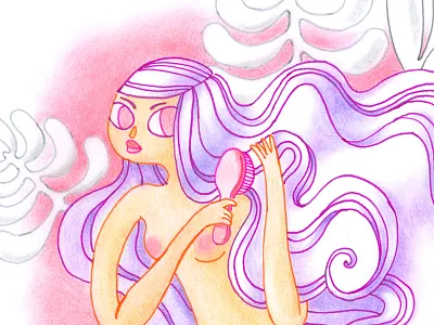 Succulent brush girl hair nude pastel pencil pink purple soft succulants succulent violet