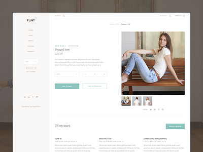 Product page grid minimal nav shop sidebar theme ui