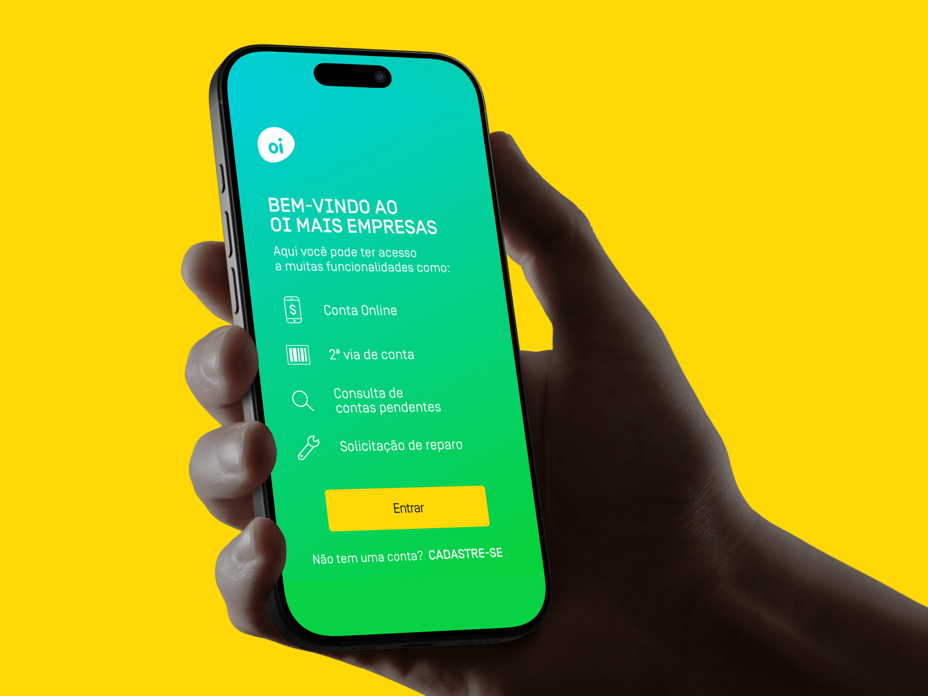 Redesigning the Entry Point for Oi Mais Empresas 💚 account call to action flat ui ux