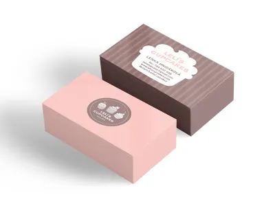 Leli's cupcakes business cards branding business card leliscupcakes logo paper