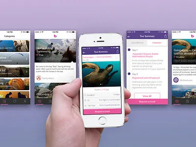 Belocal Screens app interface ios list process travel ui ux