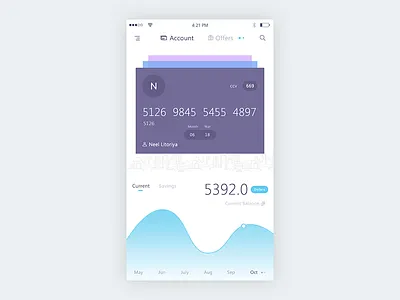 Bank app mockup app bank current graph home mockup savings ui