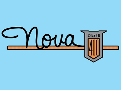 1962 Chevy Nova II 400 badge car classic hotrod icons illustration sketch vector