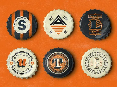 Vintage Caps Poster »Salute« beverage bottle cap caps crown drink orange salute vintage