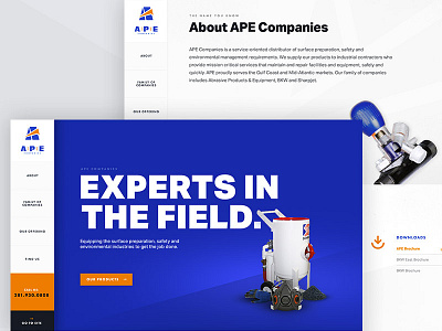 APE Companies Splash blue orange splash page