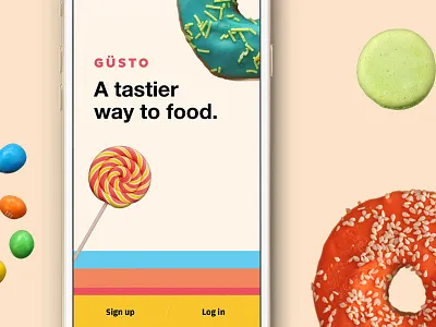 Güsto 🍭 app brotherhood clean design fffabs illustrations ios iphone
