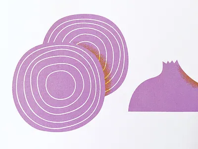 Grocery Chopping food guacamole illustration onion poster screen print