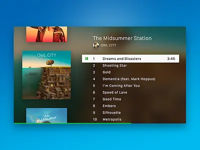 Apple TV Music App apple blue blur clean design flat green music tv ui