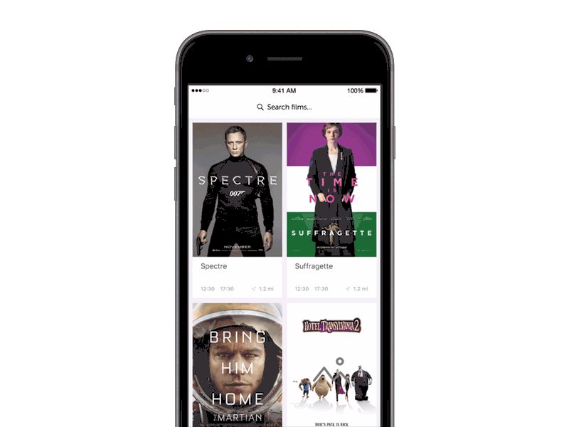 Cinema Club transition exploration animation cinema film flinto interaction pixate transition ui ux