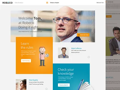 Robeco concept clean design homepage learing
