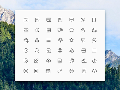 Line Icons Set cart clock express favorite icons line message movie store