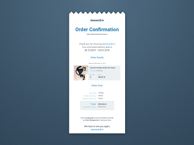 Email Receipt 017 dailyui email email receipt item minimal order shop ui