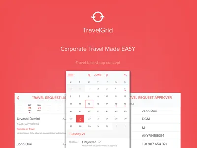TravelGrid calendar ios organiser ui