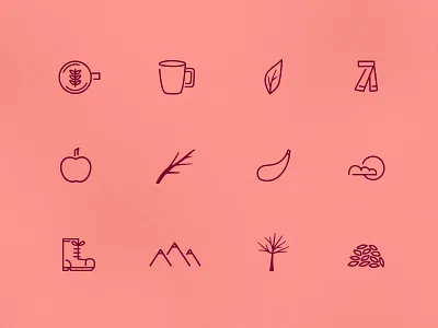Fall Icons autumn boot branch coffee fall icons leaf leafs mug scarf tree