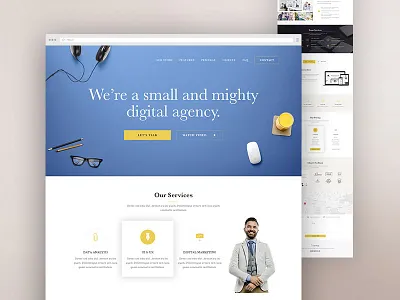 Onepage Agency Landing Page hero image landing landing page ui ux website
