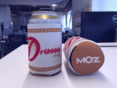 Dribbble Seattle Event - Beer Koozie abe schmidt beer koozie dribbble dribbble meetup meetup moz mt rainier rainier rainier beer seattle