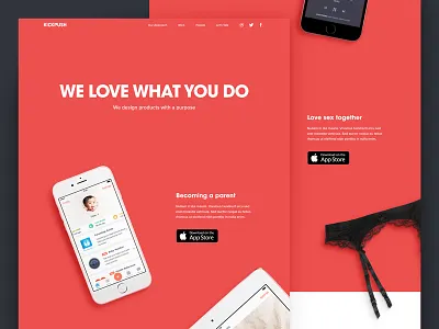Kickpush website update app design flat home iphone kickpush mockup page ui web webdesign website