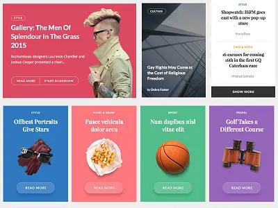 Colorful News/Magazine Widgets blog magazine news photoshp psd sketch template ui kit web design website widget