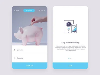 Sign in + Walkthrough (Bank experience) bank password signin signup username walkthrough