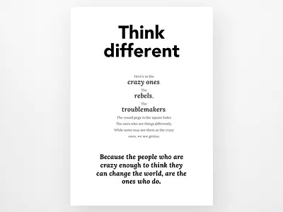 Think different apple poster typography