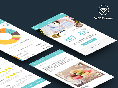 WedPlanner app prototype design flat ui ui design ux ux design wedding