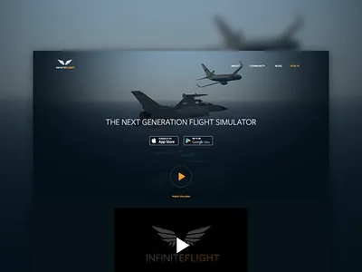 Flight Simulator Landing Page - WIP branding dark flight game homepage landing page logo plane