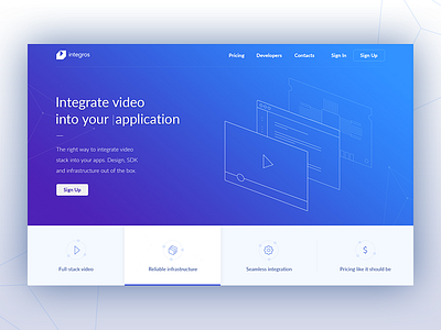 Integros Main Slide card clean flat gradient integros minimal slide soft ui ux