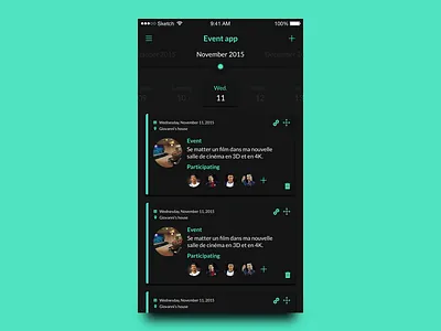 Event task manager app application concept dailyui design interface ios minimal mobile ui ux webdesign